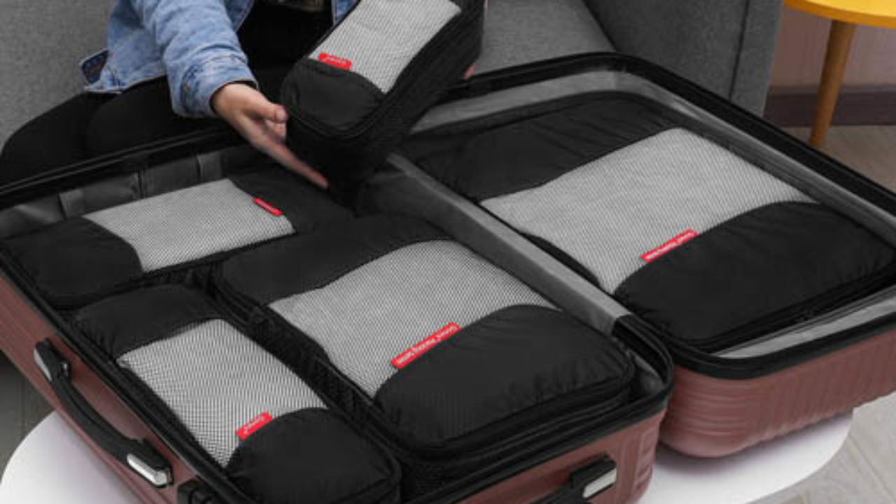 Lot De 6 Pochette Rangement Valise Organisateur Valise De Voyage 3 Packing  Cubes For Travel +