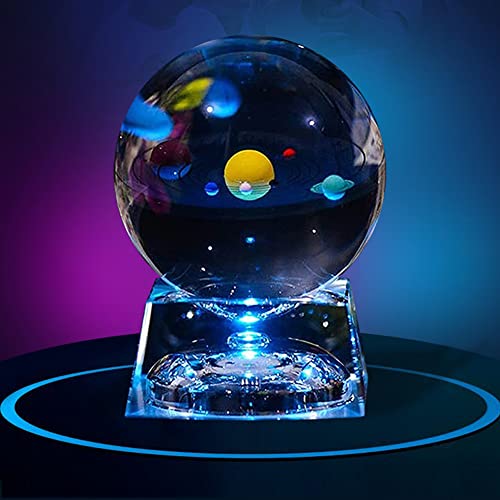 Boule de cristal ronde avec support - Carte du monde - Système solaire -  Boules de cristal décoratives - Décoration de bureau - Cadeau idéal pour la  maison et le bureau : : Maison